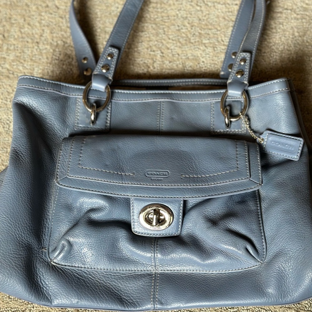 Beautiful blue authentic coach bag.